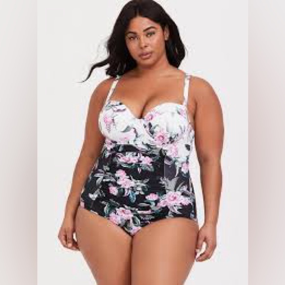 Slim Fix Underwire One Piece Swimsuit Strappy Back Push Up Slimming Ruched Swim - Picture 2 of 9